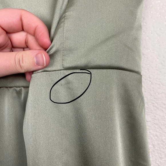 Show Me Your Mumu Claire Midi Dress in Ivory Luxe Satin Size M - Picture 7 of 12